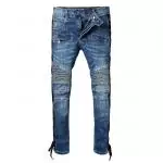 balmain jeans stretch distressed skinny trouser legs lace